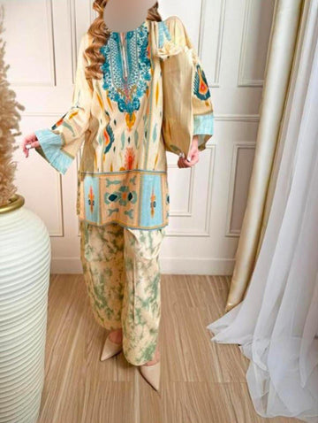 3PC Shamoze Silk Digital Print Dress