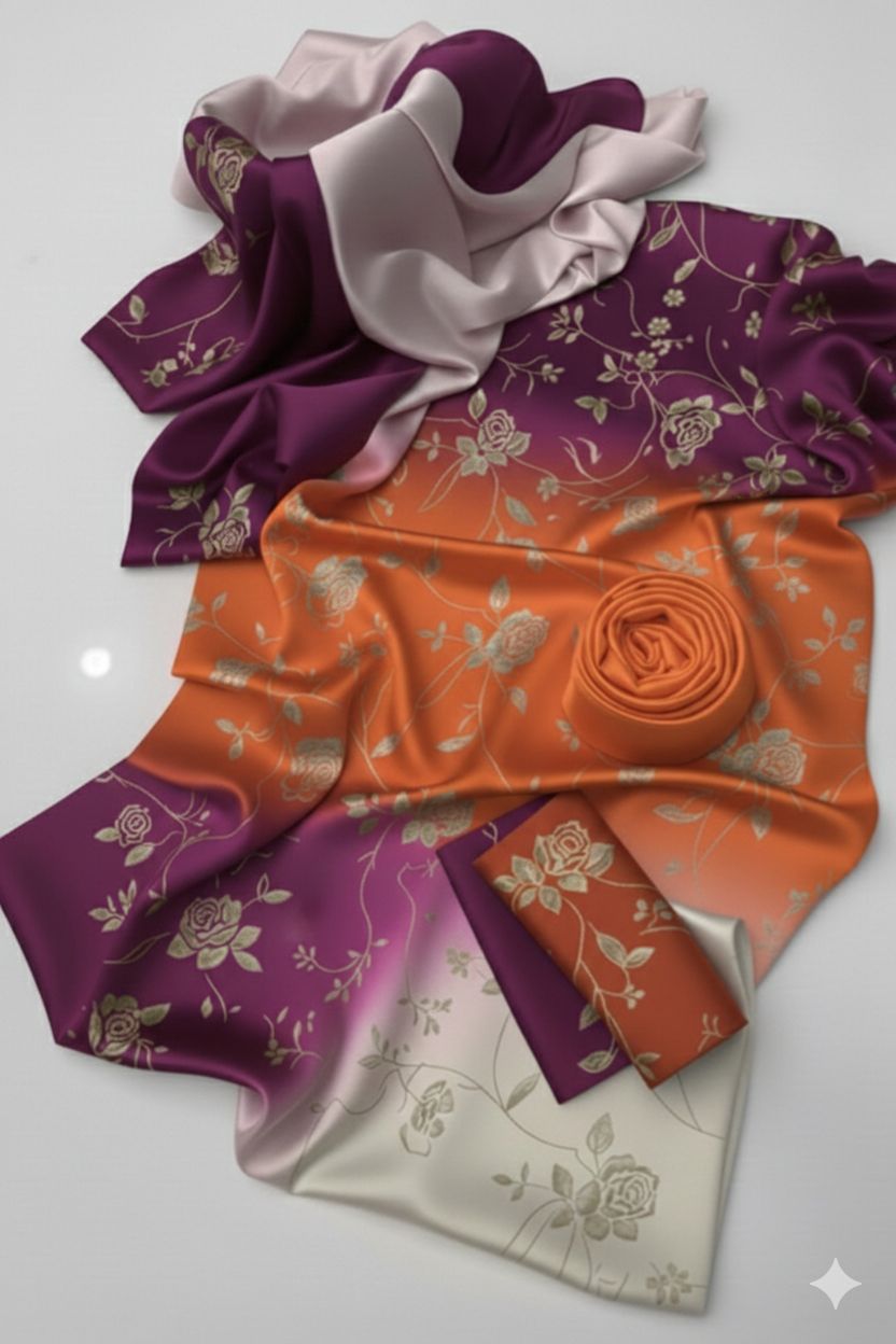 ✨ New Collection – Elegant 3PC Shamoze Silk Digital Print Suit 👗