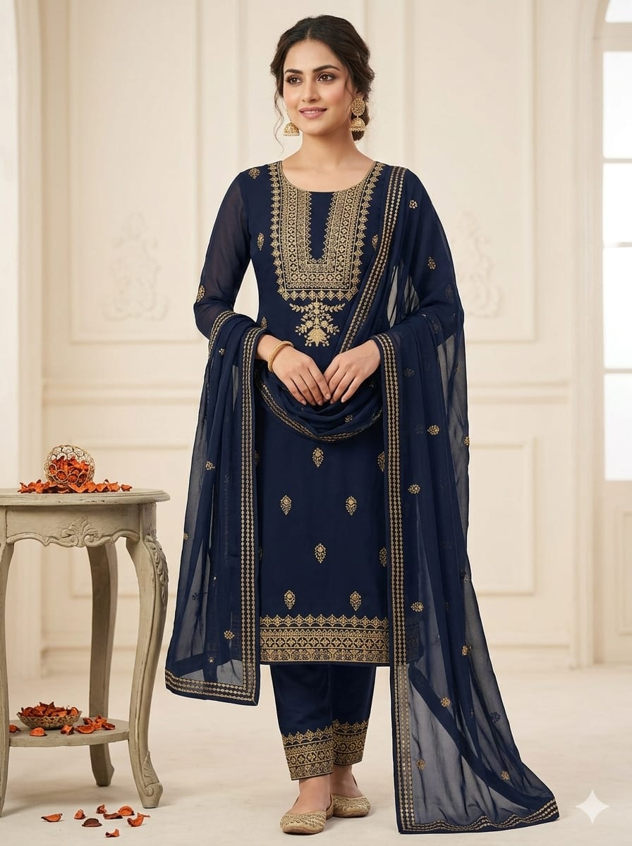 Eid Collection 2K26 – 3PC Lawn Cotton Suit with 3mm Sequence Embroidery