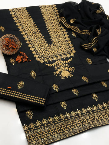 Eid Collection 2K26 – 3PC Lawn Cotton Suit with 3mm Sequence Embroidery